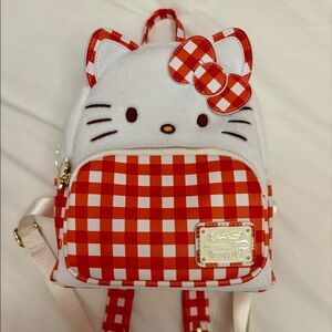 Hello Kitty Loungefly Backpack Red Gingham Universal
